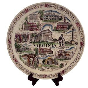 Vernon Kilns Virginia State Plate Artist Paul Davidson Souvenir Collector Decor